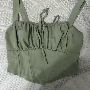 Green Pacsun Kendall and Kylie corset cropped tank top